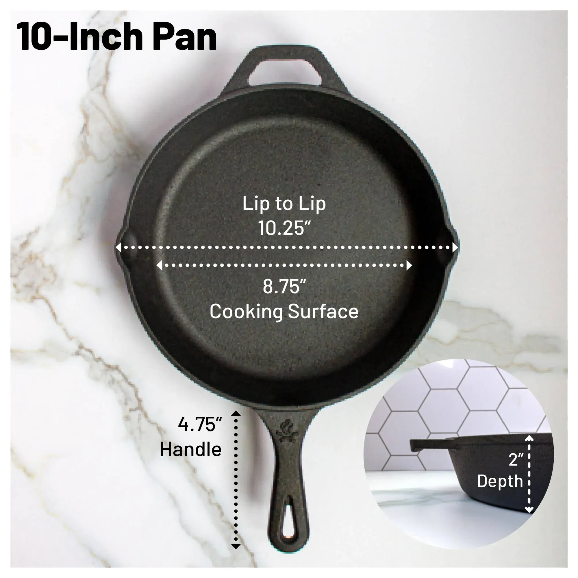 Backcountry Iron 12 Inch Round Large Pre-Seasoned Cast Iron Skillet