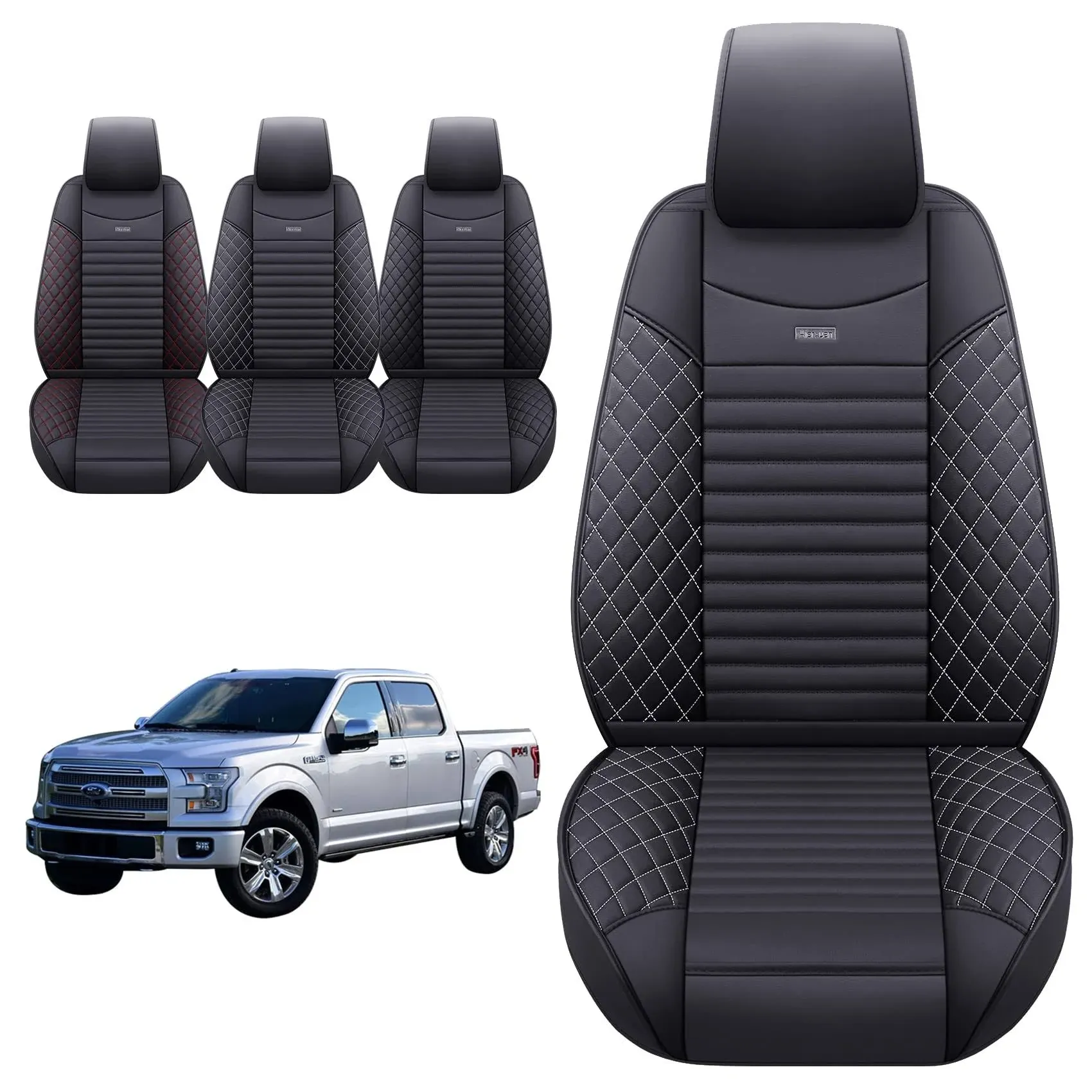 Aierxuan 2 Front Seat Covers 2009-2024 Ford F150 Truck Pickup Crew Regular Ex...