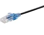 Monoprice Cat6a 25ft Black Patch Cable, UTP, 30AWG, 10G, Pure Bare Copper, Snagless RJ45, SlimRun Series Ethernet Cable