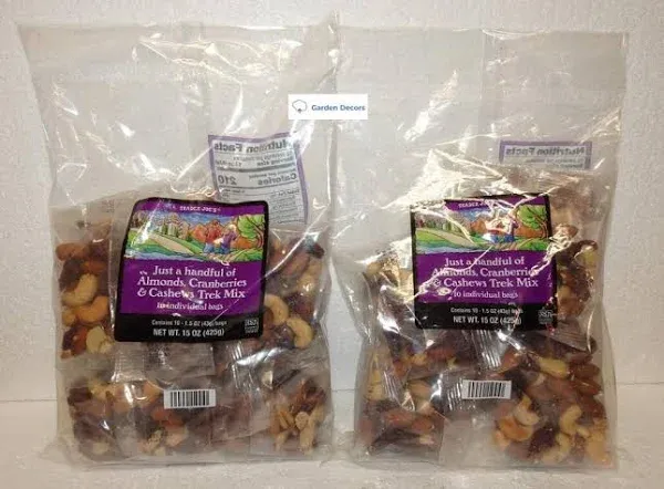 Trader Joe’s Almonds, Cranberries & Cashews Trek Mix 16oz 454g (Two Bags)