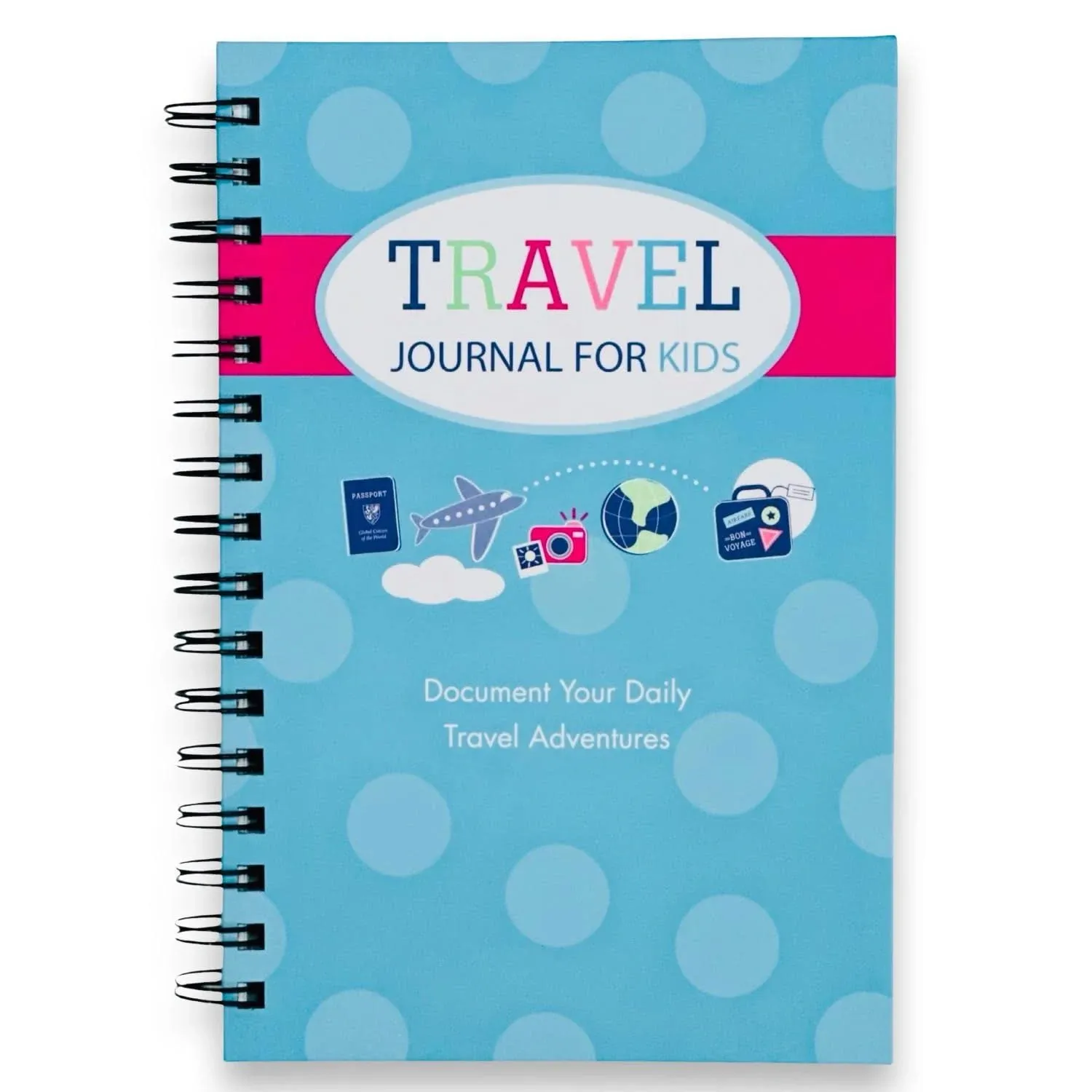 Kahootie Co. Travel Journal For Kids Hardcover Journal 5.5&#034; x 8.5&#034; Wide Ruled