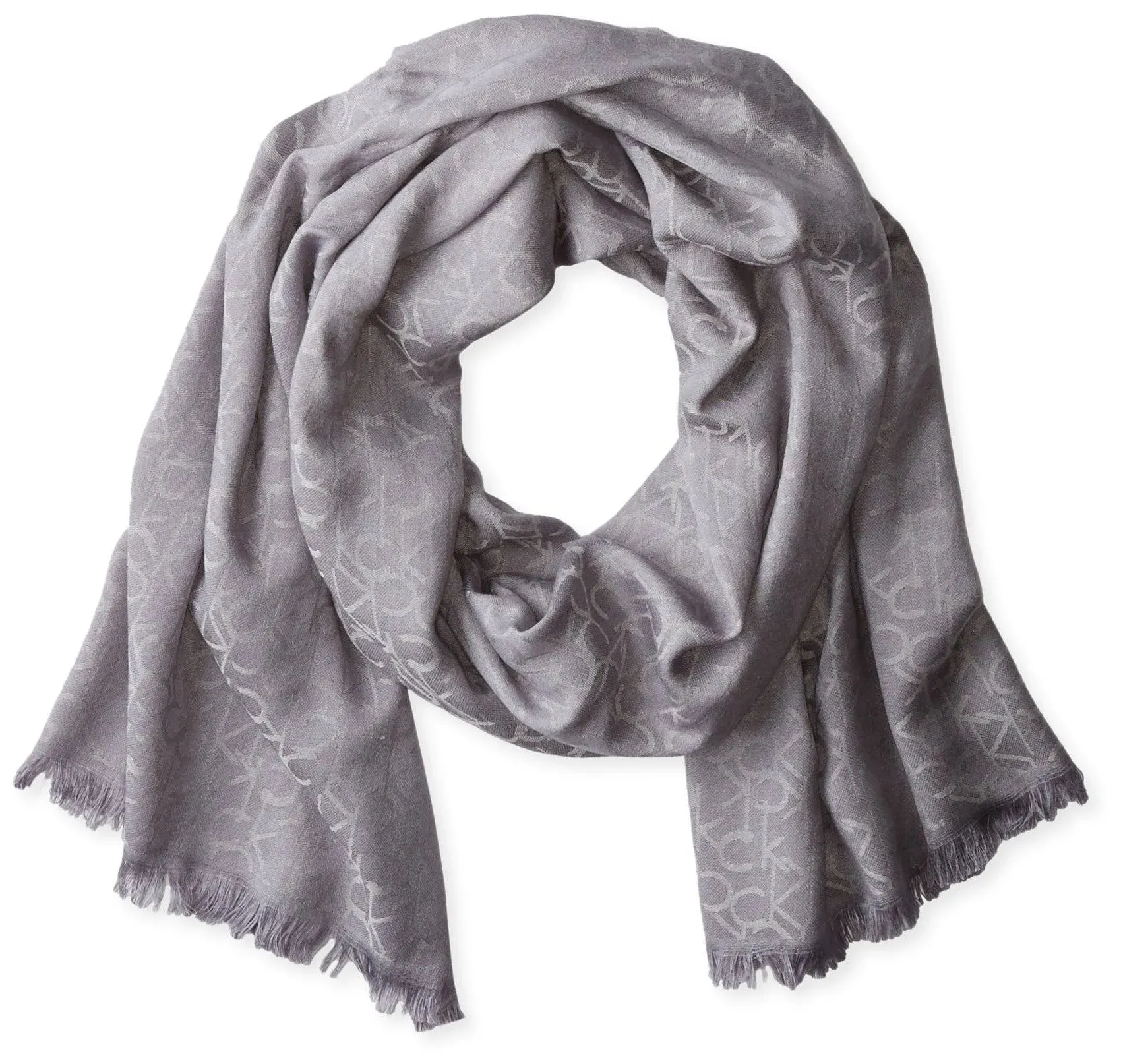 NWT Calvin Klein Women’s Pashmina Scarf Wrap Gray/Silver CK Symbols