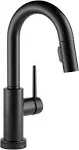 Delta 9959T-DST Trinsic Single Handle Pull-Down Bar / Prep Faucet with Touch2O Technology - Matte Black