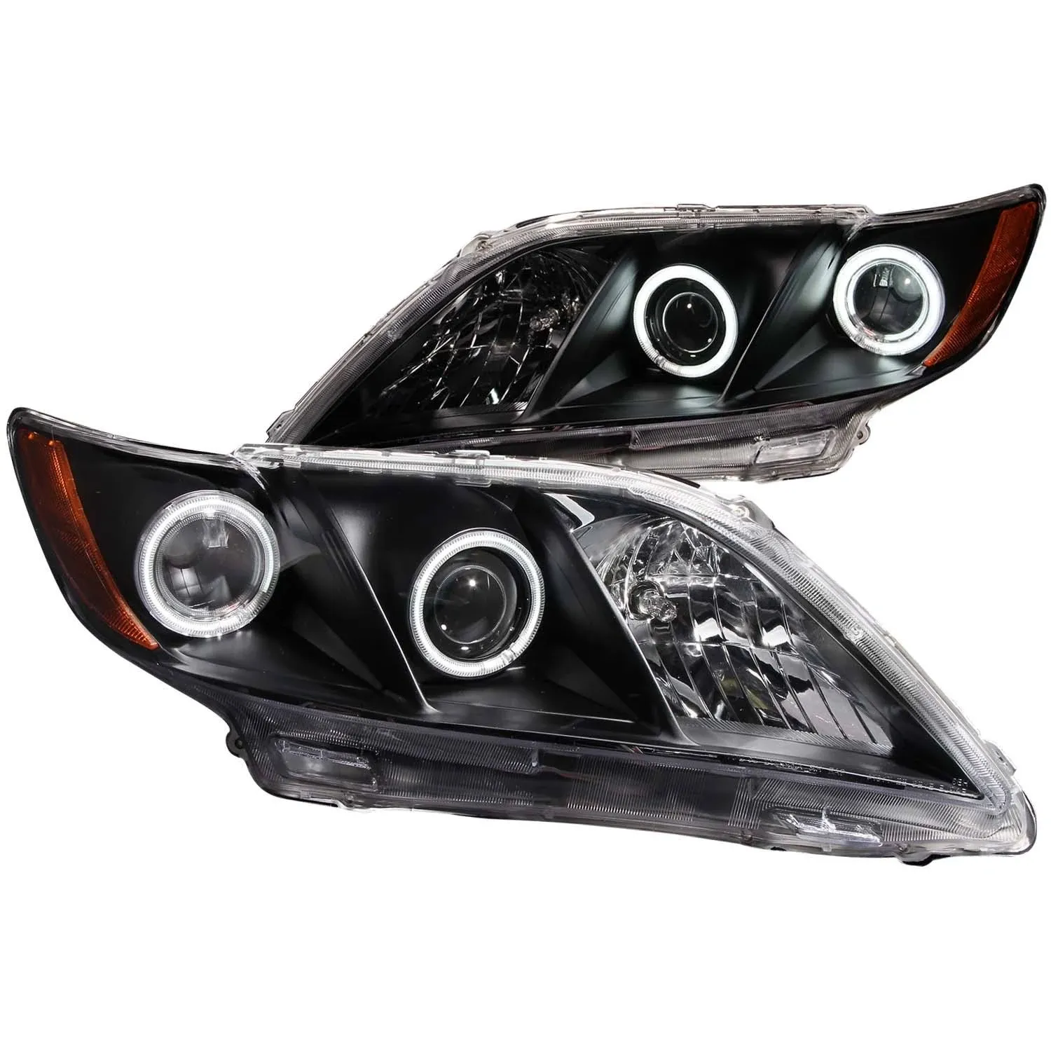 Anzo USA 121181 Toyota Camry Projector with Halo/Black Clear with Amber Reflectors Headlight Assembly - (Sold in Pairs)