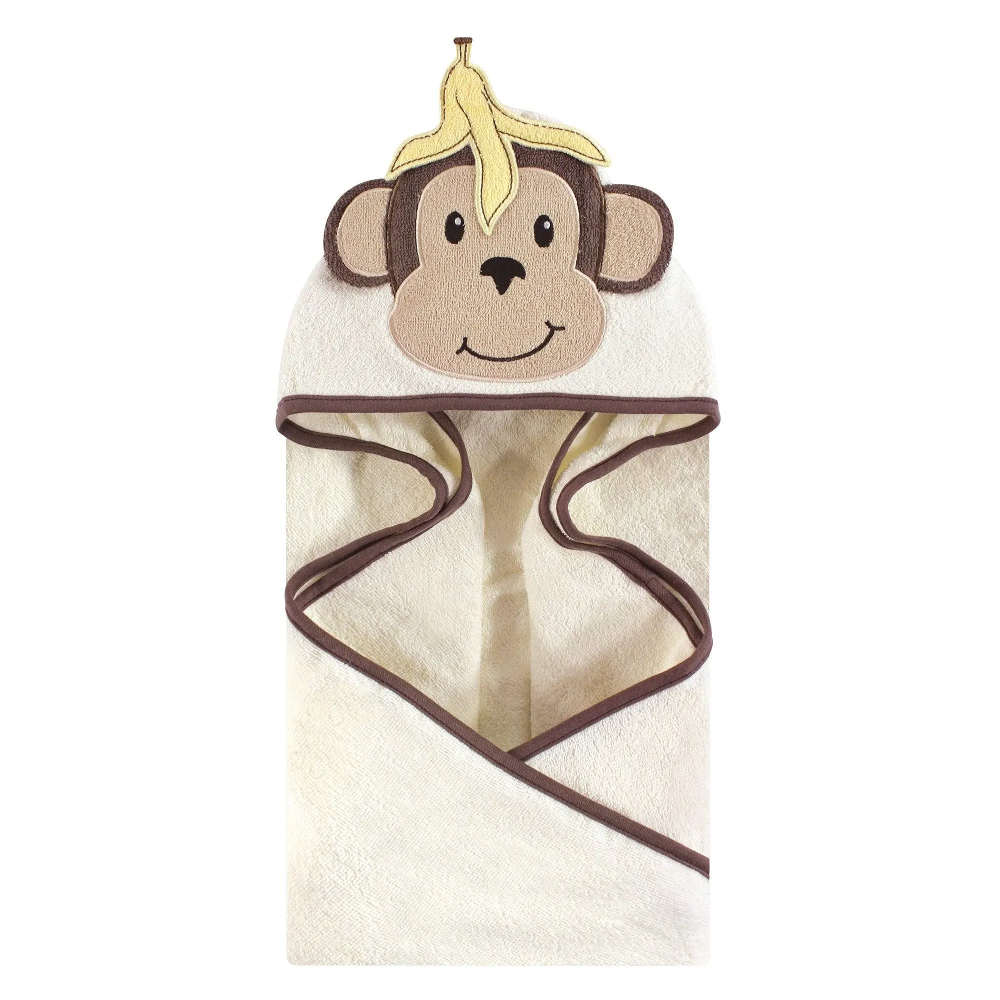 Hudson Baby Animal Face Hooded Towel, Banana Monkey, One Size