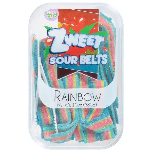 Zweet Sour Ropes, Rainbow, 10 Ounce (Pack of 6)