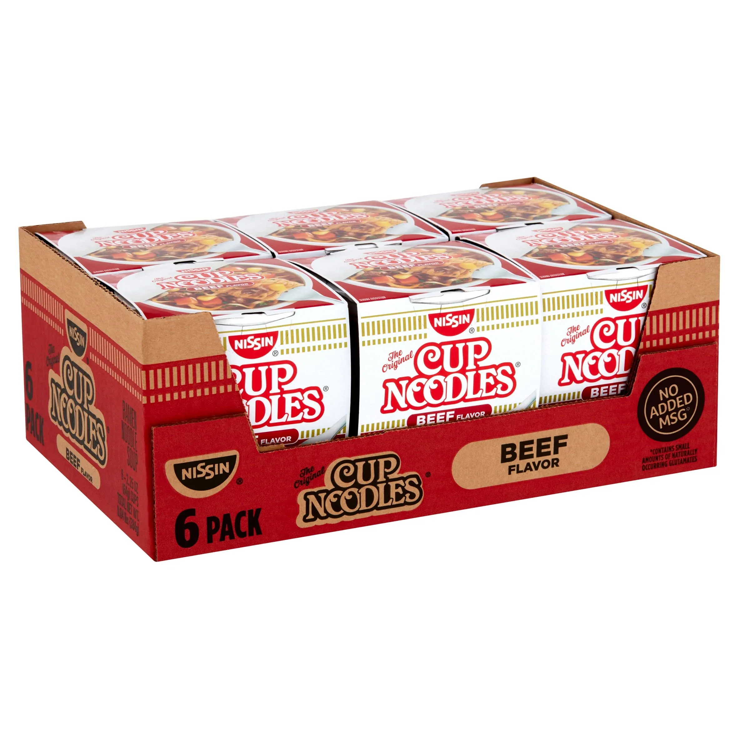 Nissin, Cup Noodles Beef Flavor, 6pk, 13.5 Ounce