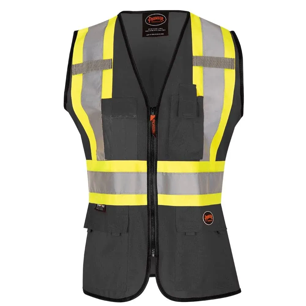 Pioneer Safety Vest for Women With Pockets - Hi-Vis Reflective Tape - For Construction