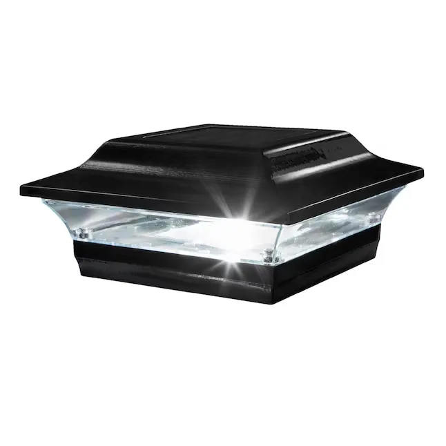 Classy Caps 5-in x 5-in 15-Lumen 1-Watt Black Powder Coated Aluminum Solar LED Outdoor Post Cap Light (4500 K)