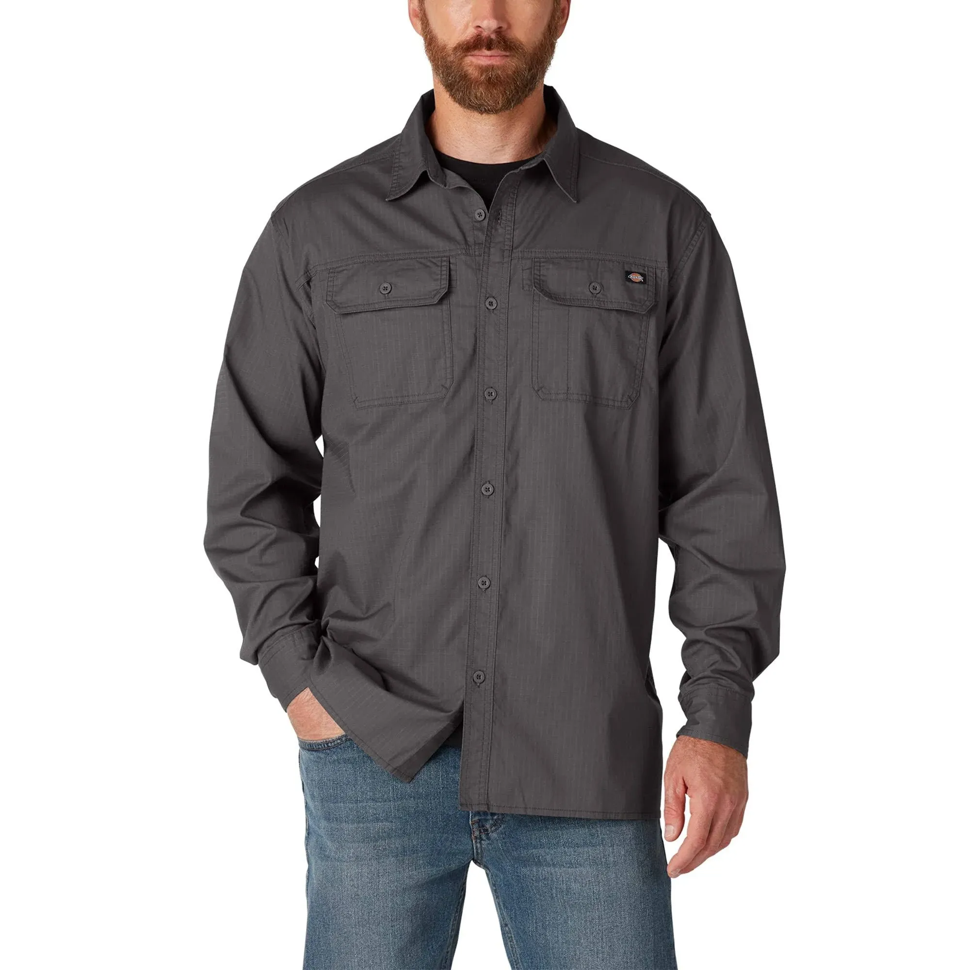 Dickies Men's Flex Denim Long Sleeve Shirt