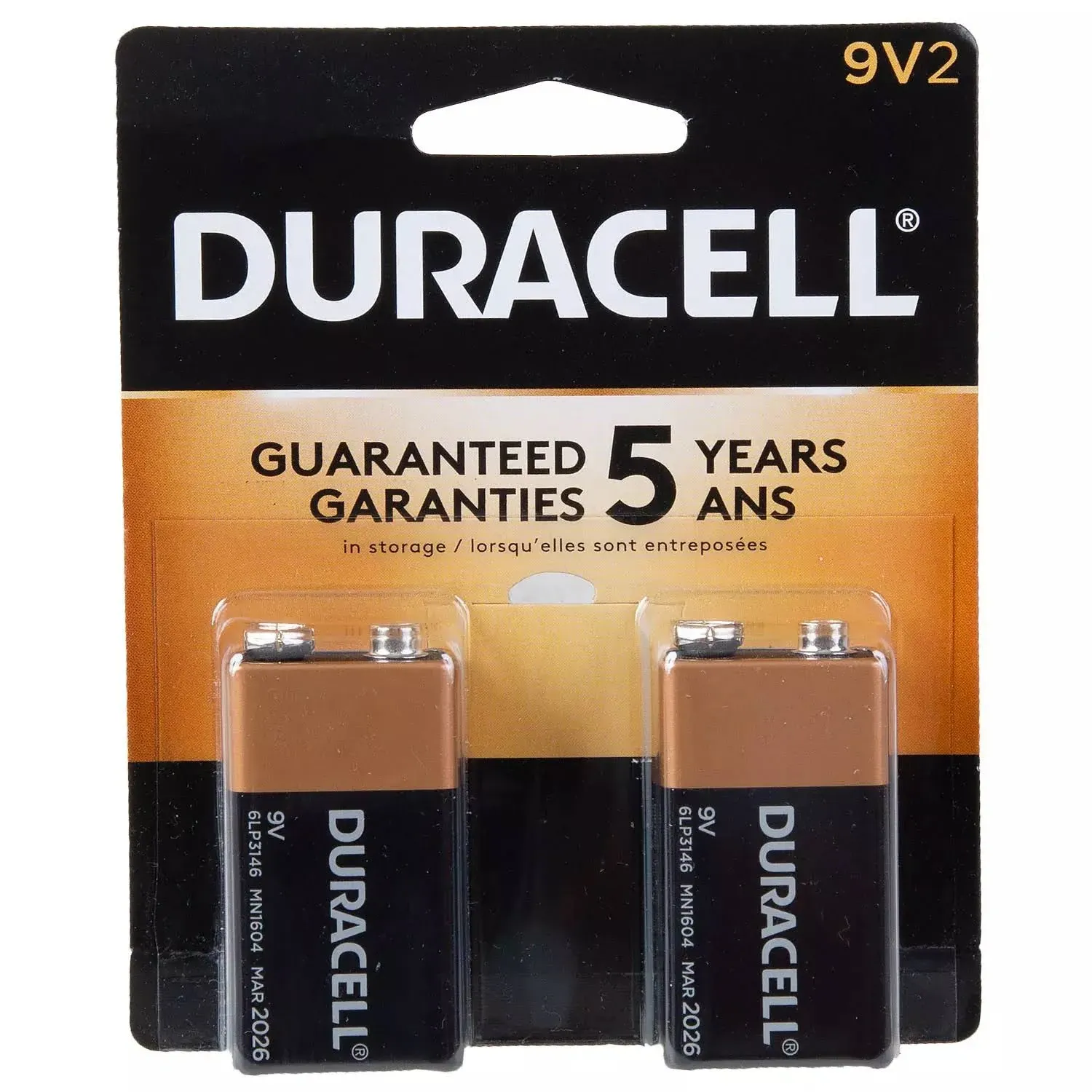 Duracell 9V Alkaline Batteries 2-Pack