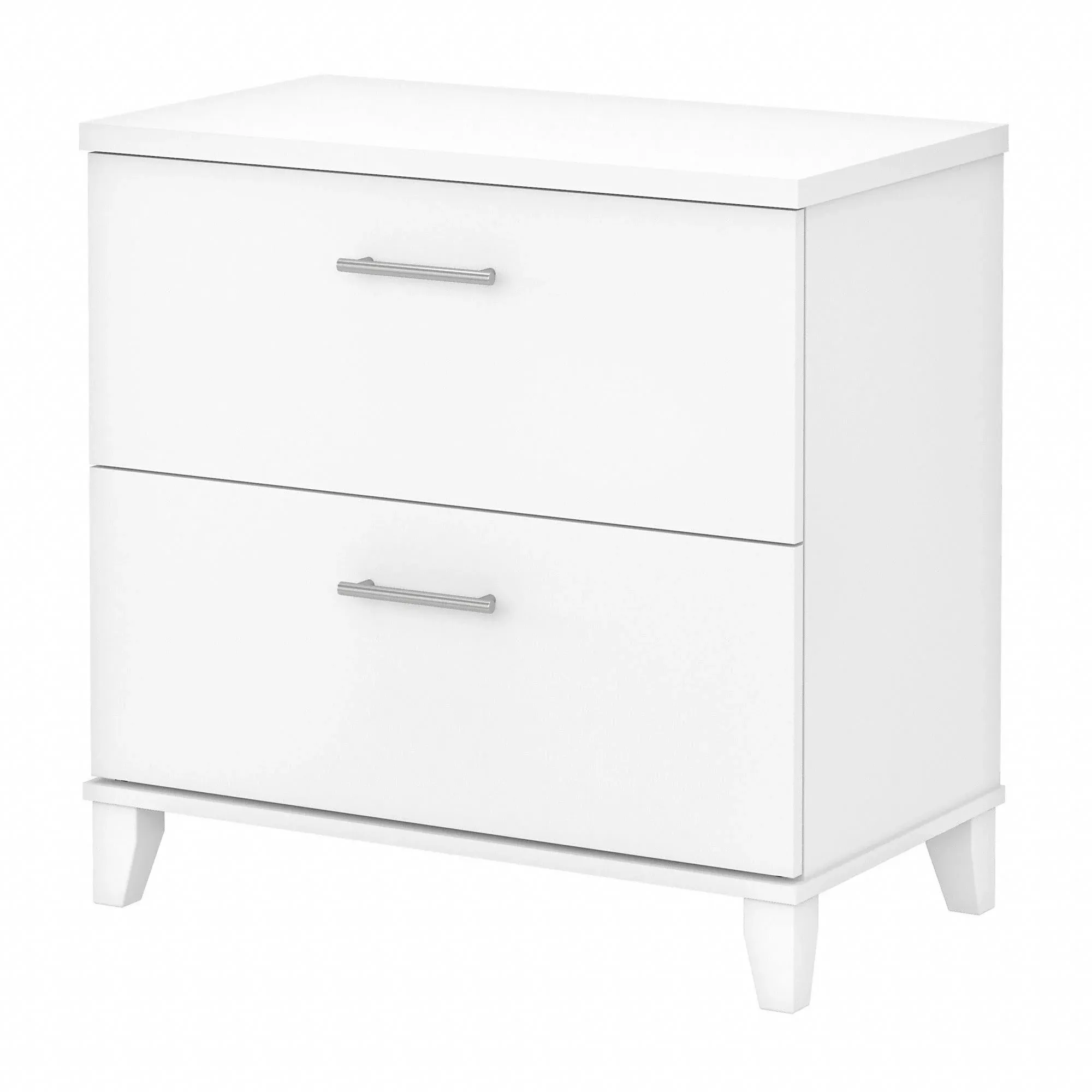 Bush Furniture Somerset Lateral File Cabinet, 2 Drawer, White