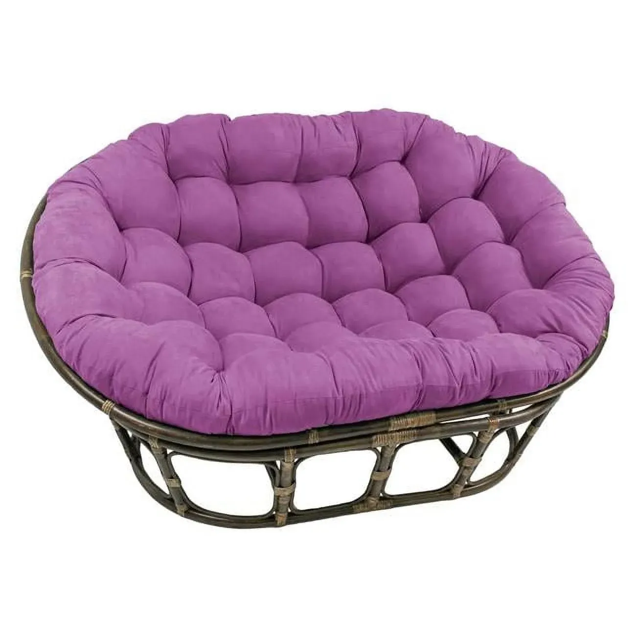 Blazing Needles Tufted Microsuede Double Papasan Cushion, Ultra Violet