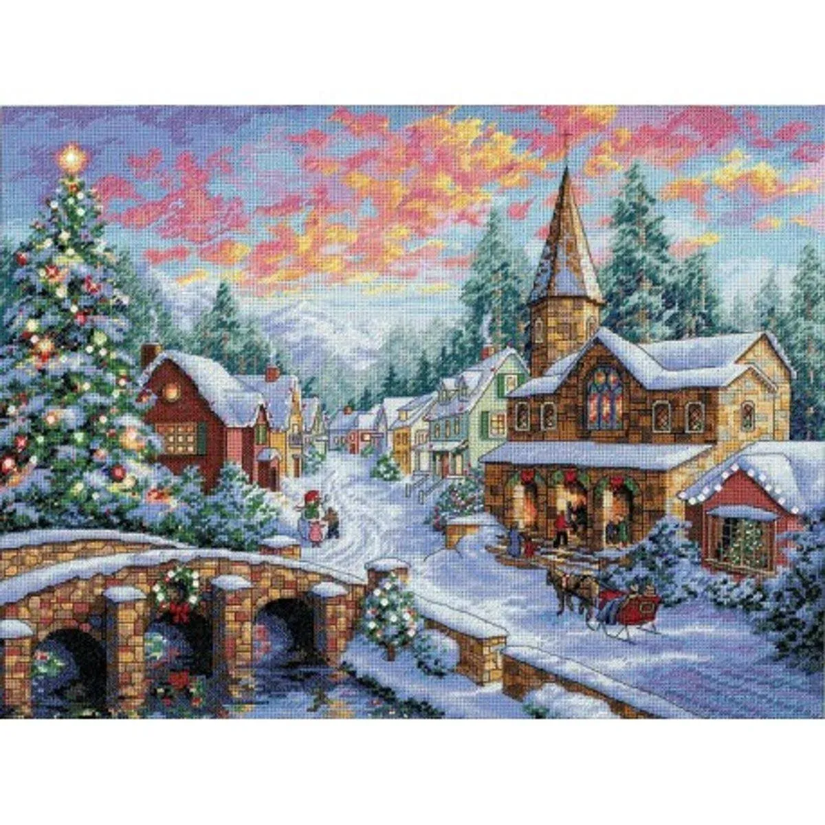 Dimensions Gold Collection Holiday Village Counted Cross Stitch Kit