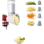 Slicer/Shredder Attachments for KitchenAid Stand Mixers, Food Slicers Cheese Grater Attachment, Salad Maker Accessory Vegetable Chopper with 4 Blades