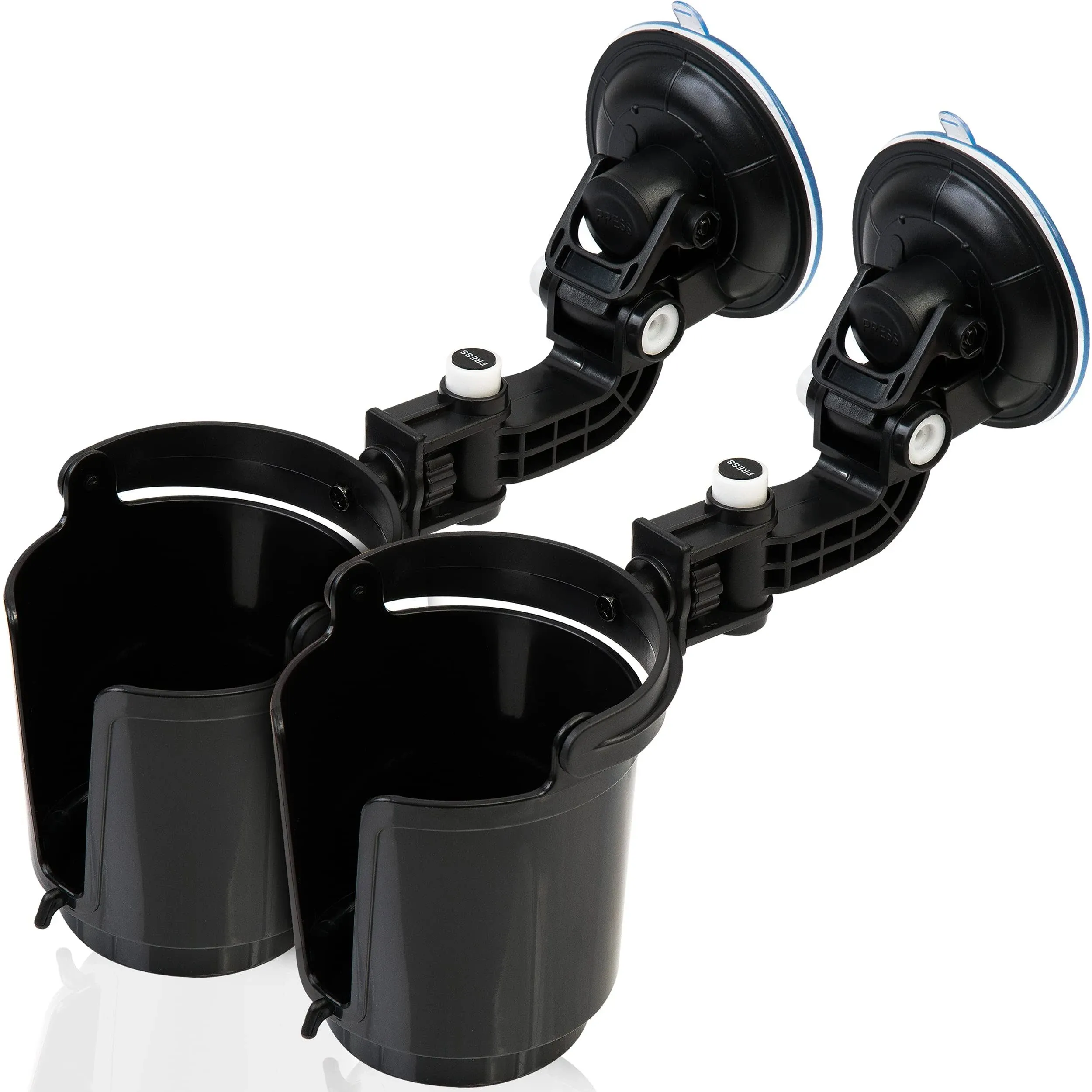 Zone Tech Recessed Folding Cup Drink Holder - 2-Pack Black Premium 