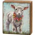 Lamb Wreath Box Sign PBK