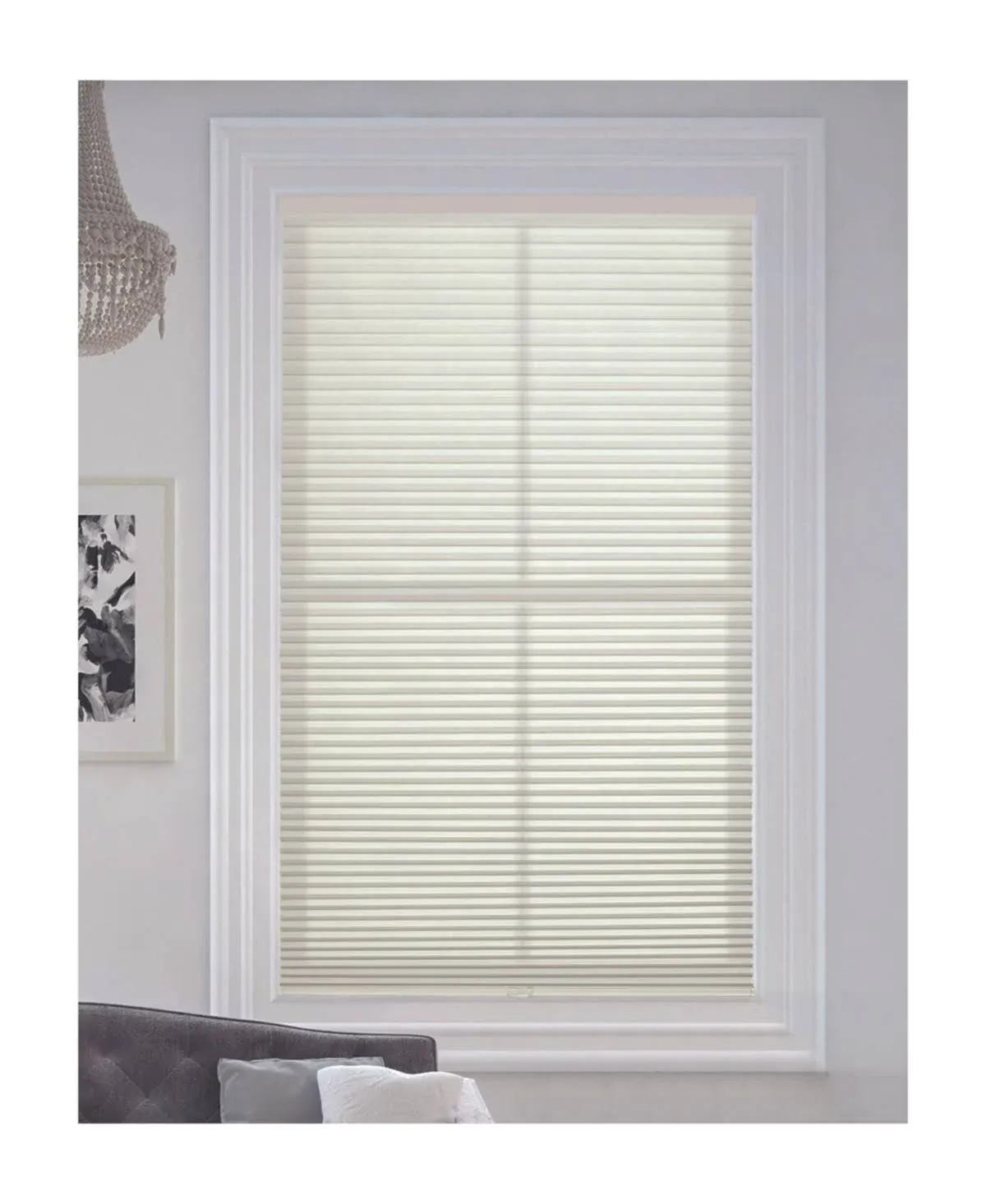 BlindsAvenue Winter White Cordless Light Filtering Fabric Cellular Shade 9/16 in. Single Cell 35 in. W x 48 in. L 1G070-4835