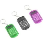 NUOBESTY 3pcs Pocket Calculator Key Ring Tiny Small Portable Mini Electronic Calculator for Home Students (Random Color)