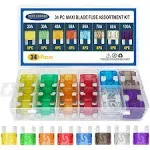 (34-Pk) Busy-Corner Maxi Blade Fuse Assortment Car Fuse Kit 