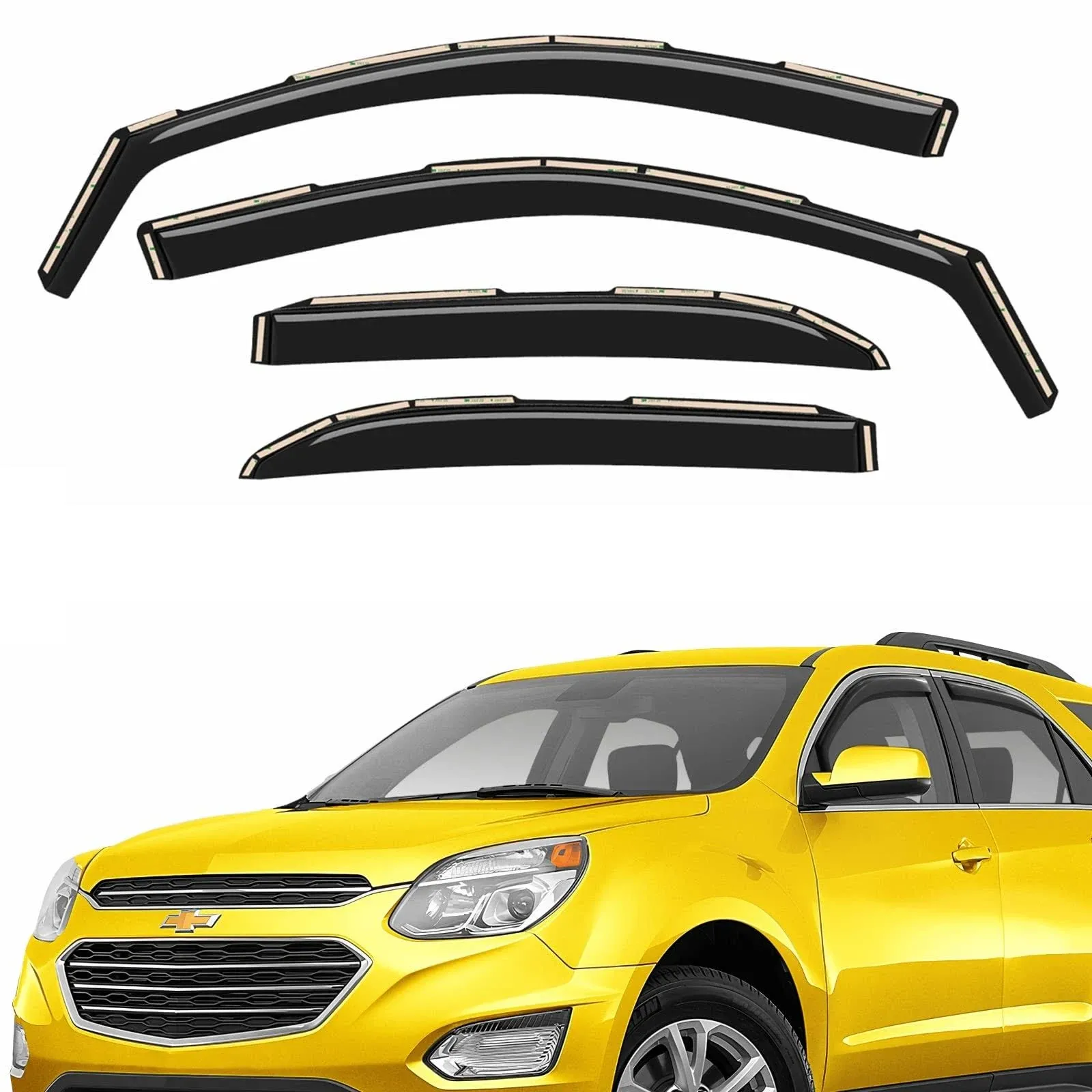 Aeroguys In-Channel Window Deflectors Extra Durable Window Visors Rain Guards Fit for Chevrolet (Chevy) Equinox 2010-2017, Sun VISORS, Wind Deflectors