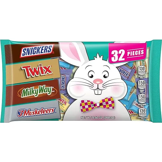 Mars, Twix, Snickers, Milky Way & 3 Musketeers Chocolate Minis Easter Variety Mix, 9.5 Ounce