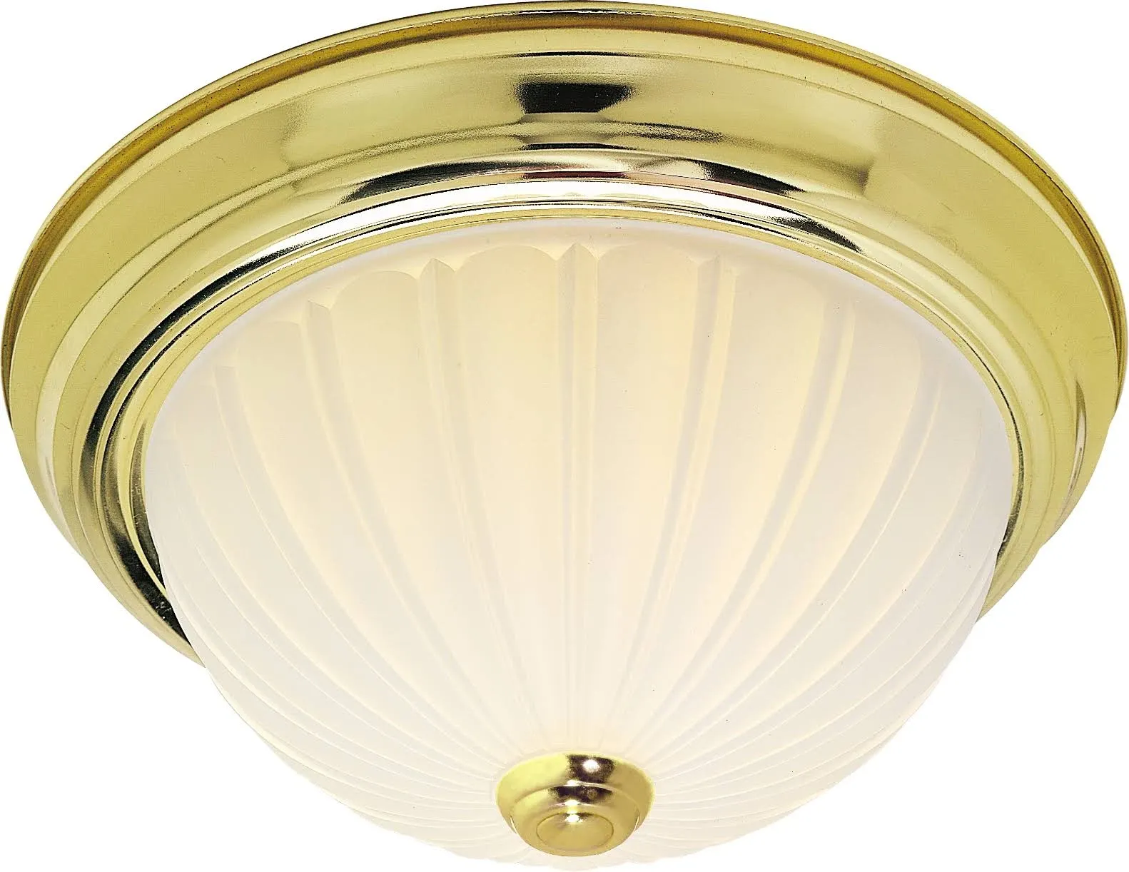 Satco Lighting SF76-126: 2 Light - 13&quot; Flush Mount w/ Frosted Melon Glass