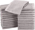 AB Fast Drying, Extra Absorbent, Terry Cotton Washcloths, Gray - Pack of 24