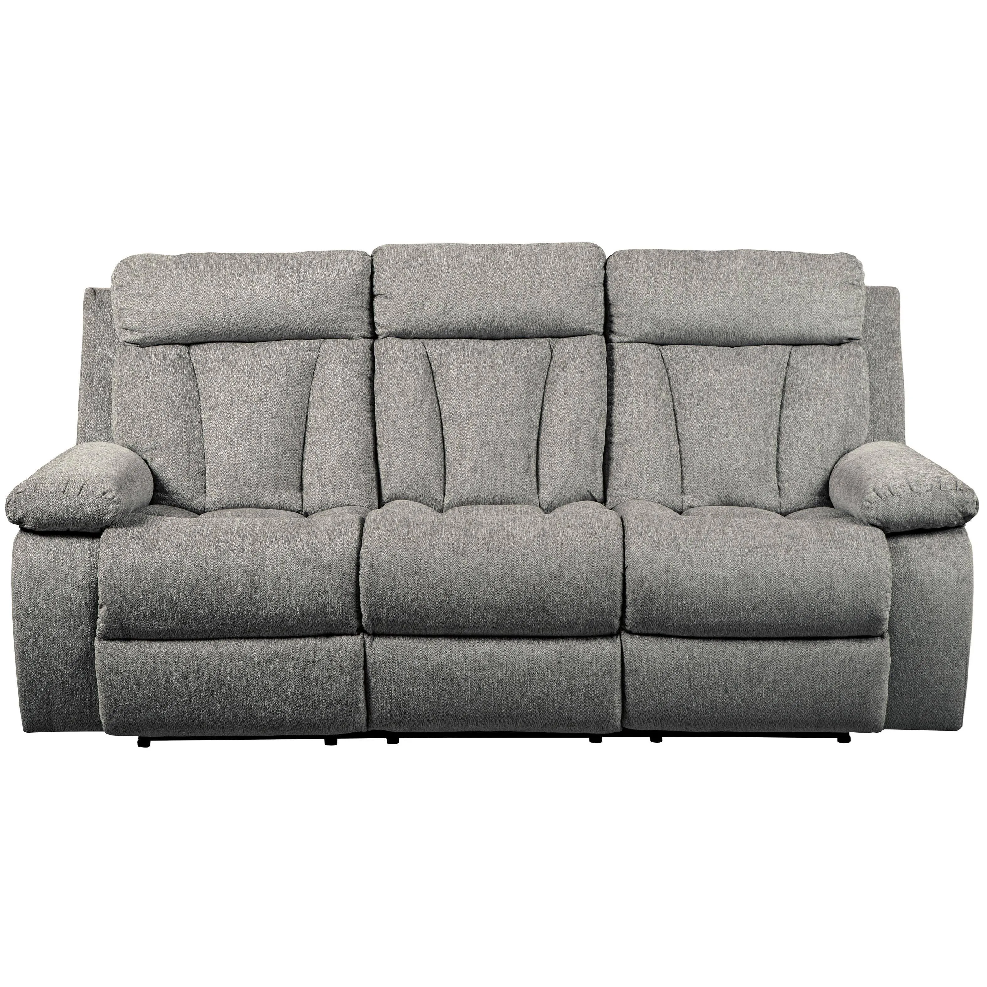 Mitchiner - Fog - Rec Sofa W/Drop Down Table