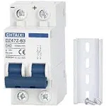 Chtaixi DC Miniature Circuit Breaker 2 Pole 500V 40 Amp Isolator DZ47Z-63 C63