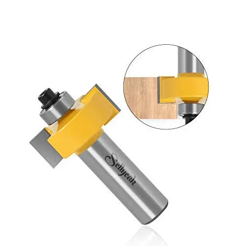 1/2 Inch Shank Rabbet Router Bit with 6 Bearings Set, SellyOak Multi Rabbeting Router Bit Set for Multiple Depths (1/8", 1/4", 5/16", 3/8", 7/16", 1/2" Interchangeable and Adjustable Bearings)