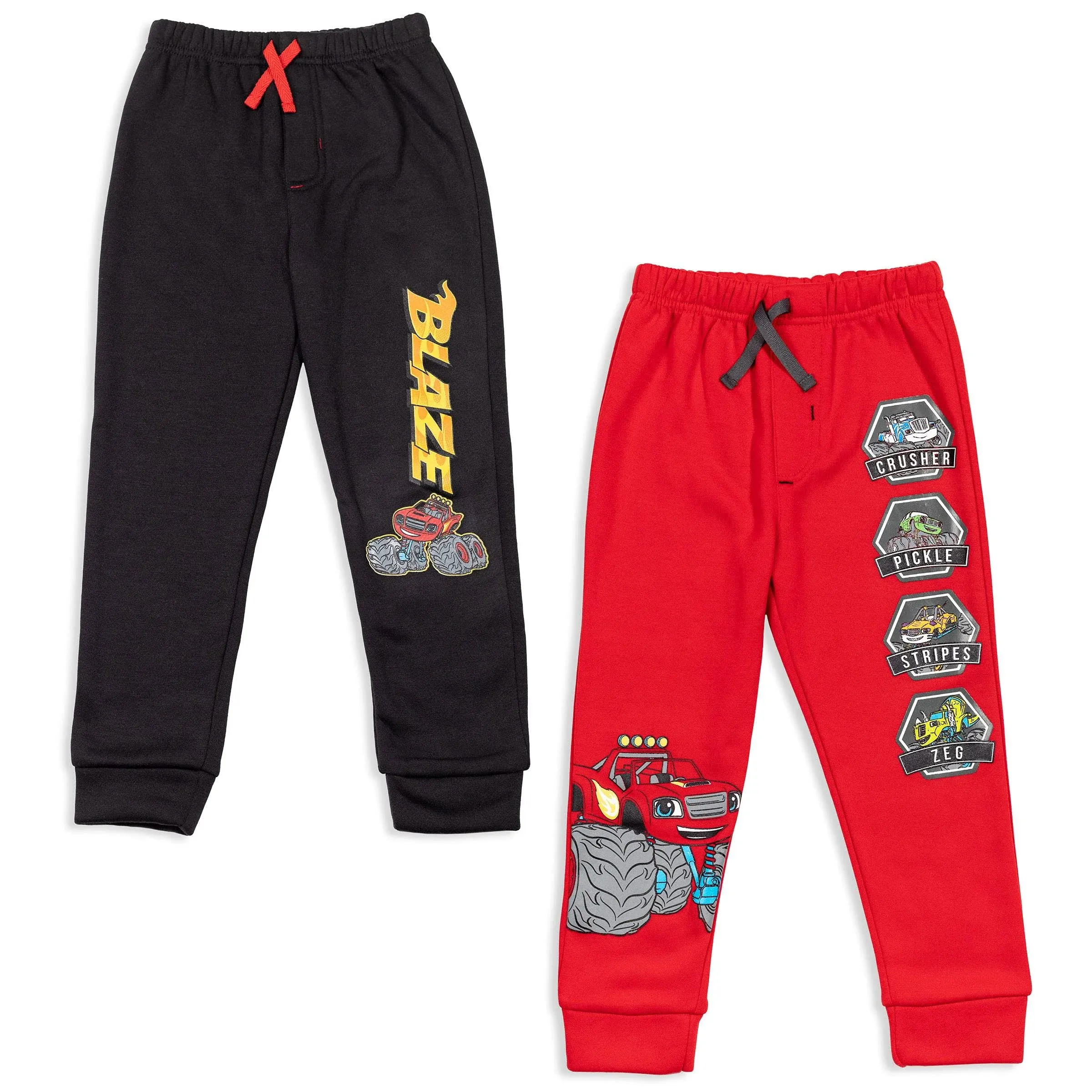 Blaze and The Monster Machines Big Boys Fleece 2 Pack Pants Black / Red 10-12