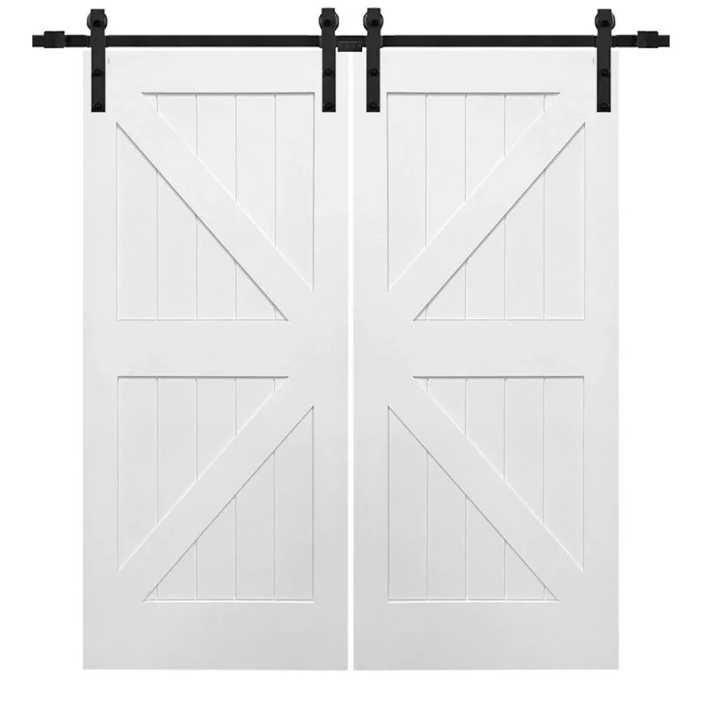 National Door Company ZA341677 Primed, K-Plank, Double Barn Door Unit, 72"x84"