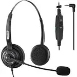 Arama Phone Headset 2.5mm with Noise Canceling Mic & Mute Switch Ultra Comfort Telephone Headset for Panasonic AT&T Vtech Uniden Cisco Grandstream