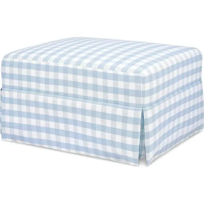 Namesake Crawford Gliding Ottoman - Blue Gingham