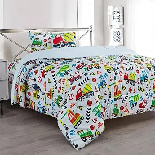 3PC Twin Size Kids Boys Teens Comforter Set w/Sham & Decorative Toy Pillow ...