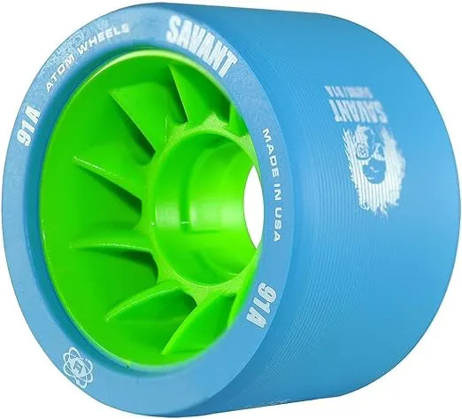 ATOM Savant Skate Wheels (Blue-91A 8 Pack)