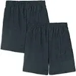 Fruit of The Loom Men's EverSoft Cotton Shorts with Pockets, 8.5-9.5 inch Inseam, 2 Pack, Size: Small, Black