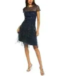 JS Collections Alyssa Godet Cocktail Dress, 4 / Blue