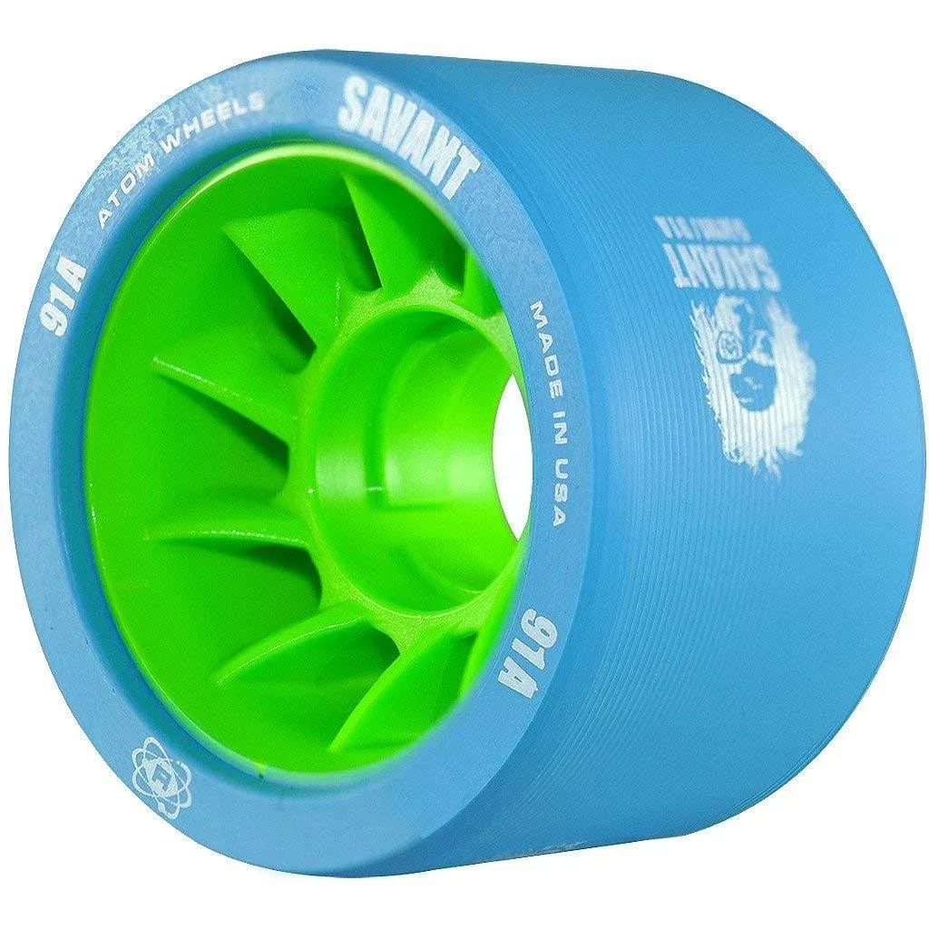 ATOM Savant Skate Wheels (Blue-91A 8 Pack)