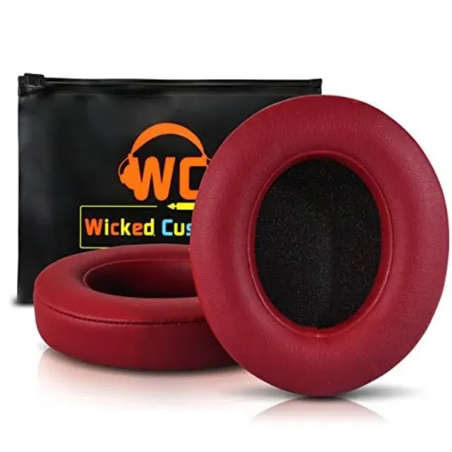 WC Wicked Cushions Replacement Ear Pads for Beats Studio 2 & 3 (B0501, B0500) Wired & Wireless | Does NOT Fit Beats Solo | Softer PU Leather, Enhanced Foam & Stronger Adhesive | Burgundy