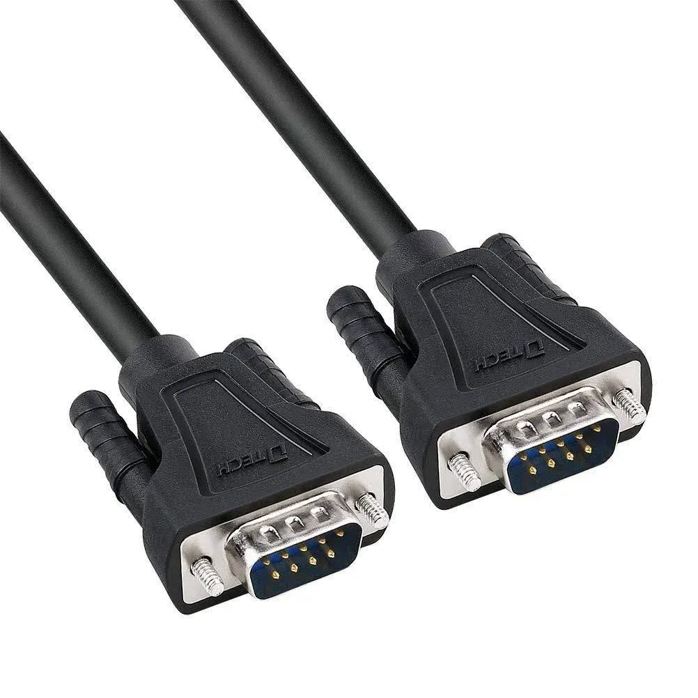 DTech DB9 9 Pin Serial Cable 6ft Male to Male RS232 Straight Through, Laptop