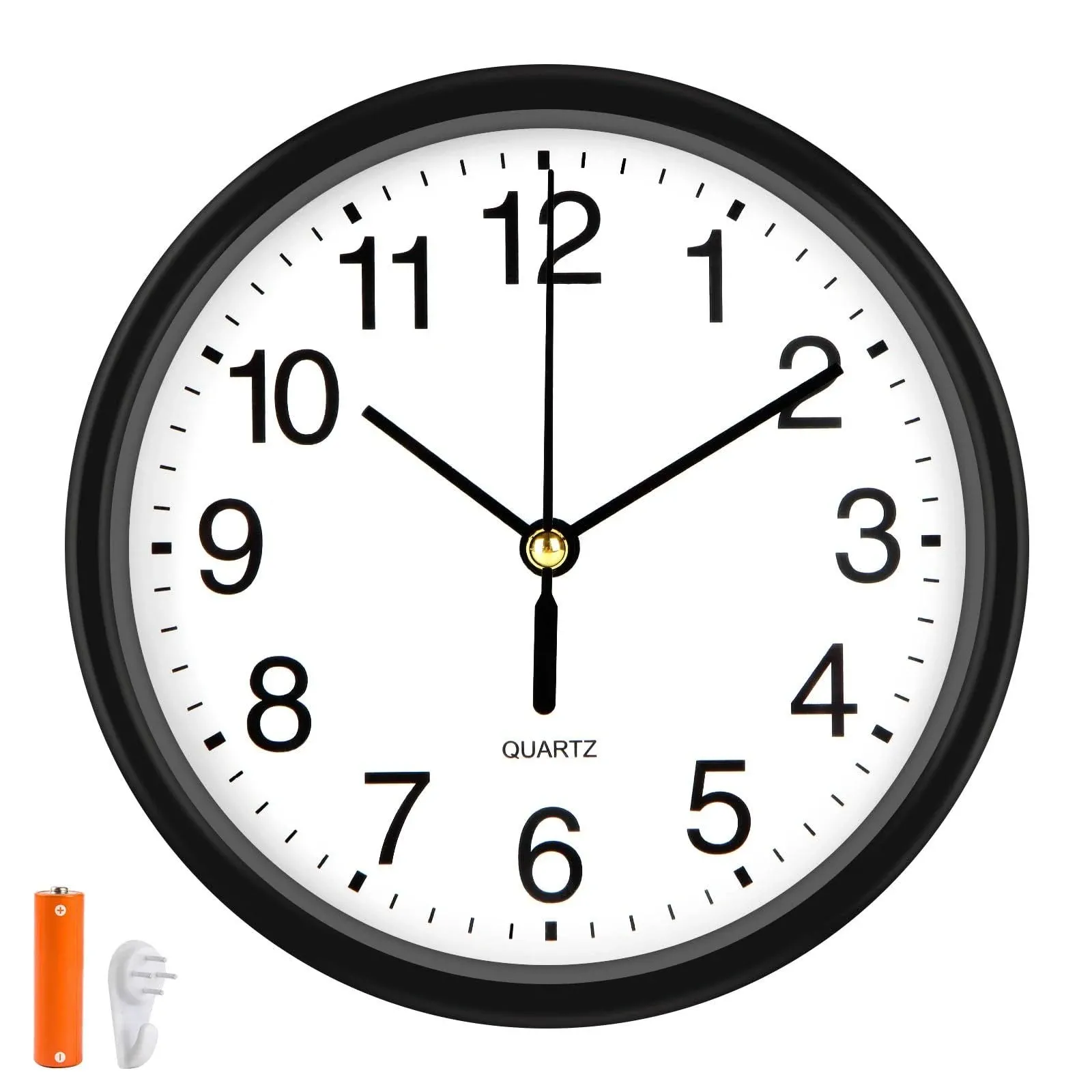 Silent Wall Clock Non Ticking 6 Inch Wall Clocks Battery Operated Small Analo...