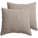 Levtex Home - Mills Waffle - Euro Sham (Set of Two) - Taupe - Sham Size (26 x