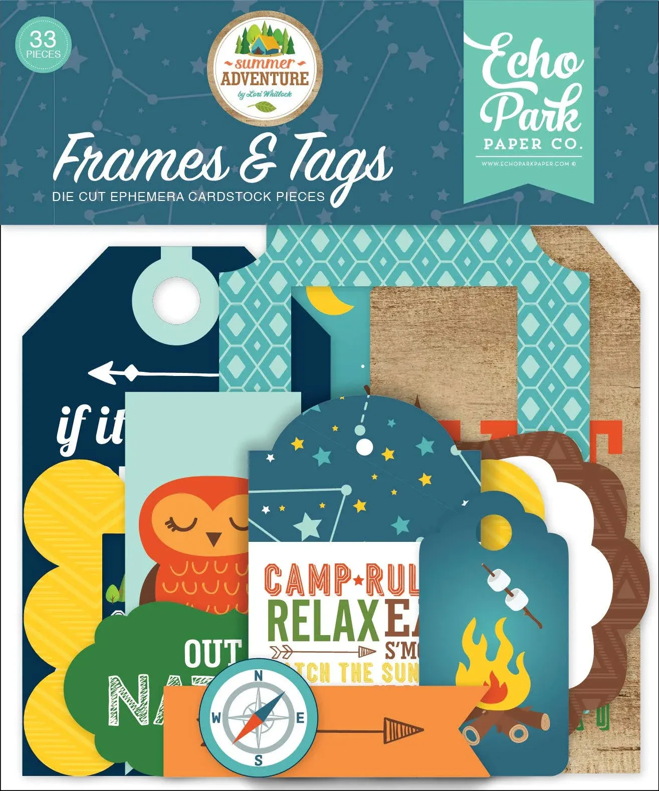 Summer Adventures Ephemera Frames & Tags Ephemera Die Cut Set