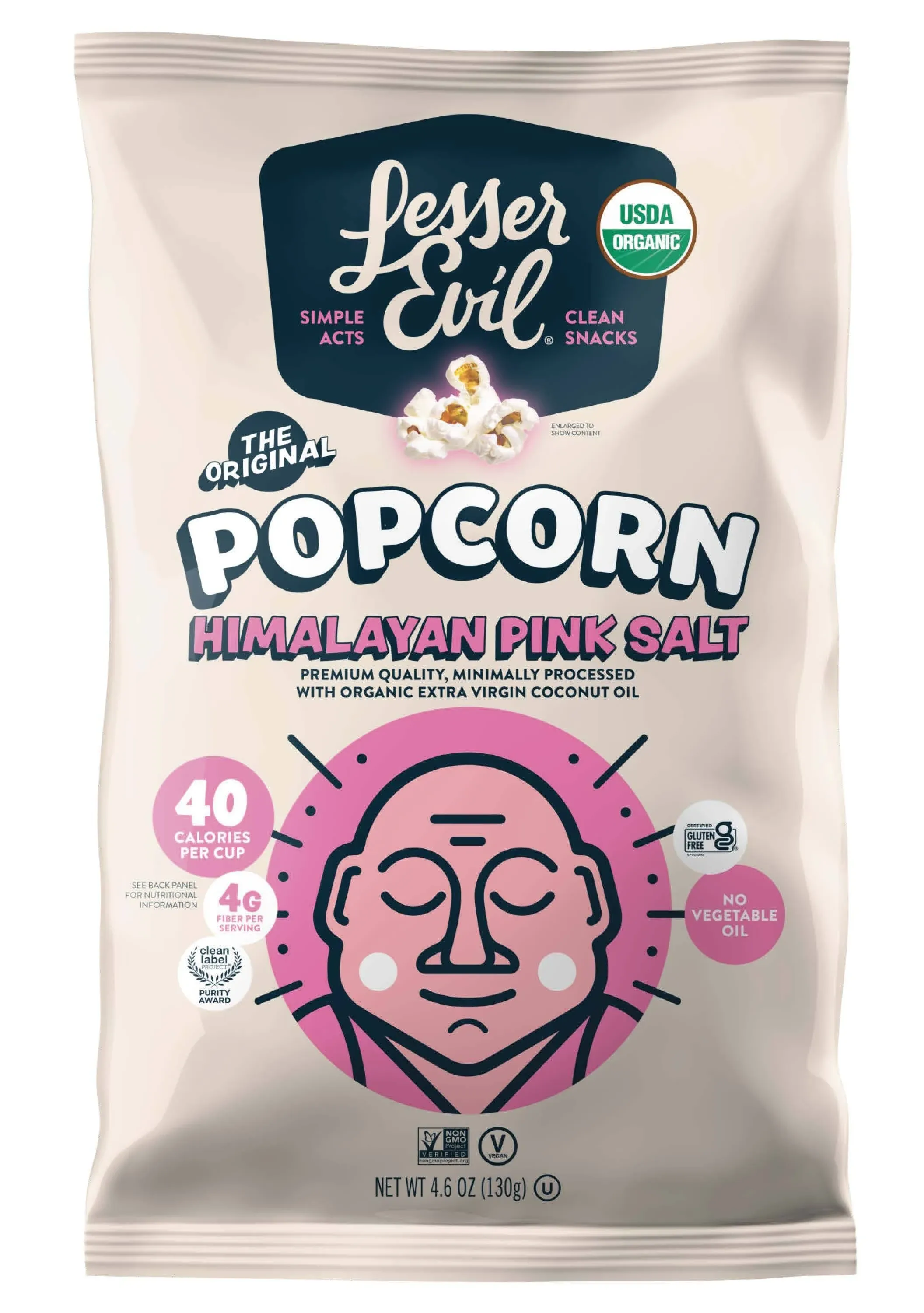 Lesser Evil Buddha Bowl Himalayan Pink Popcorn - 5 oz bag