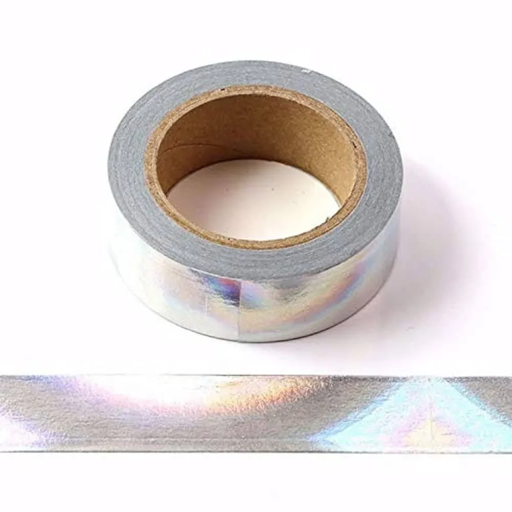 Solid Foil Washi Tape Decorative Self Adhesive Masking Tape 15mm x 10 Meters ...