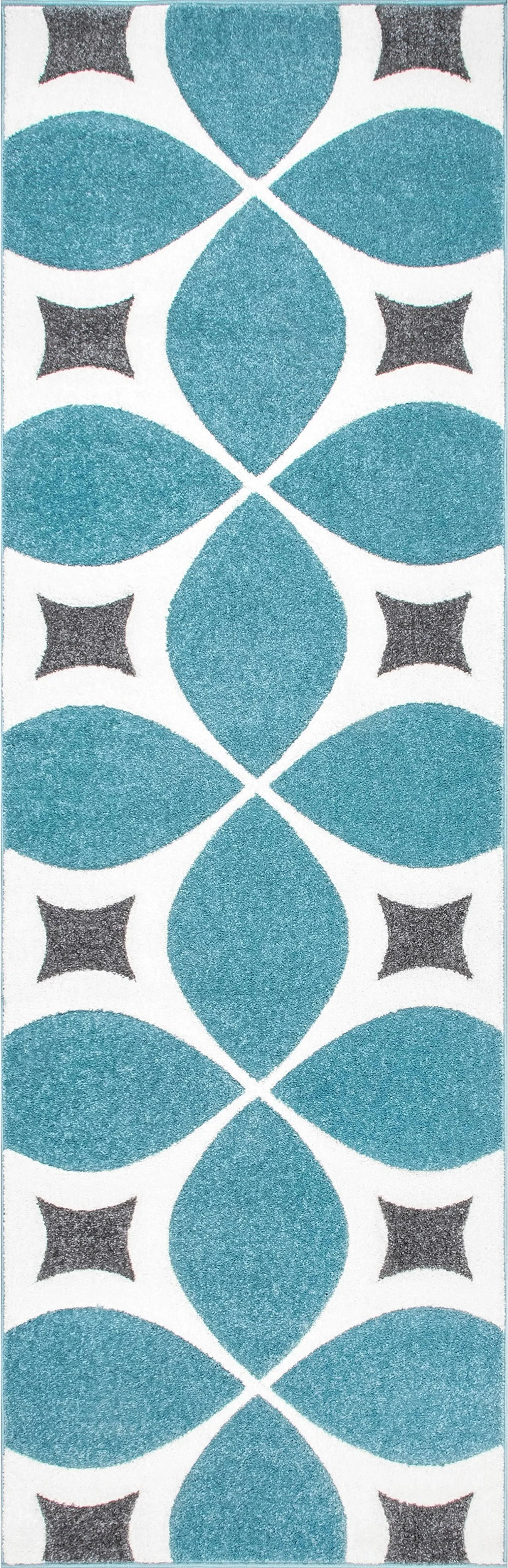 nuLOOM Gabriela Contemporary Trellis Runner Rug, 2' 6" x 8', Baby Blue