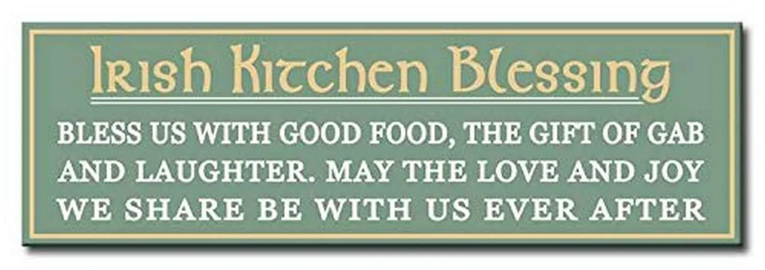 My Word! Irish Kitchen Blessing Decorative Home Décor Wooden Signs, Green