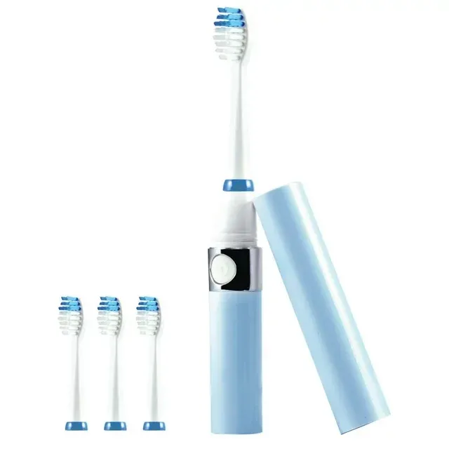 Pursonic Portable Sonic Toothbrush with 3 Brush Heads, Blue